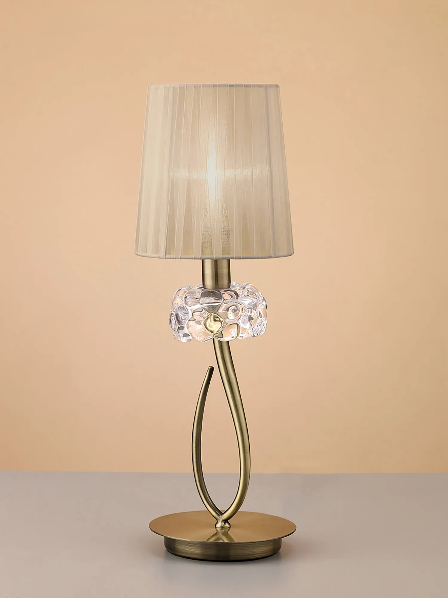Loewe Antique Brass-Soft Bronze Table Lamps Mantra Shaded Table Lamps